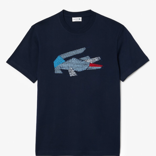 Camiseta de Algodão Pesado com Estampa de Crocodilo