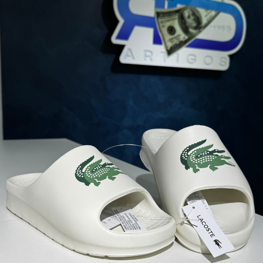 Chinelo Lacoste Slide Branco