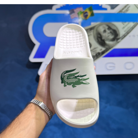 Chinelo Lacoste Slide Branco